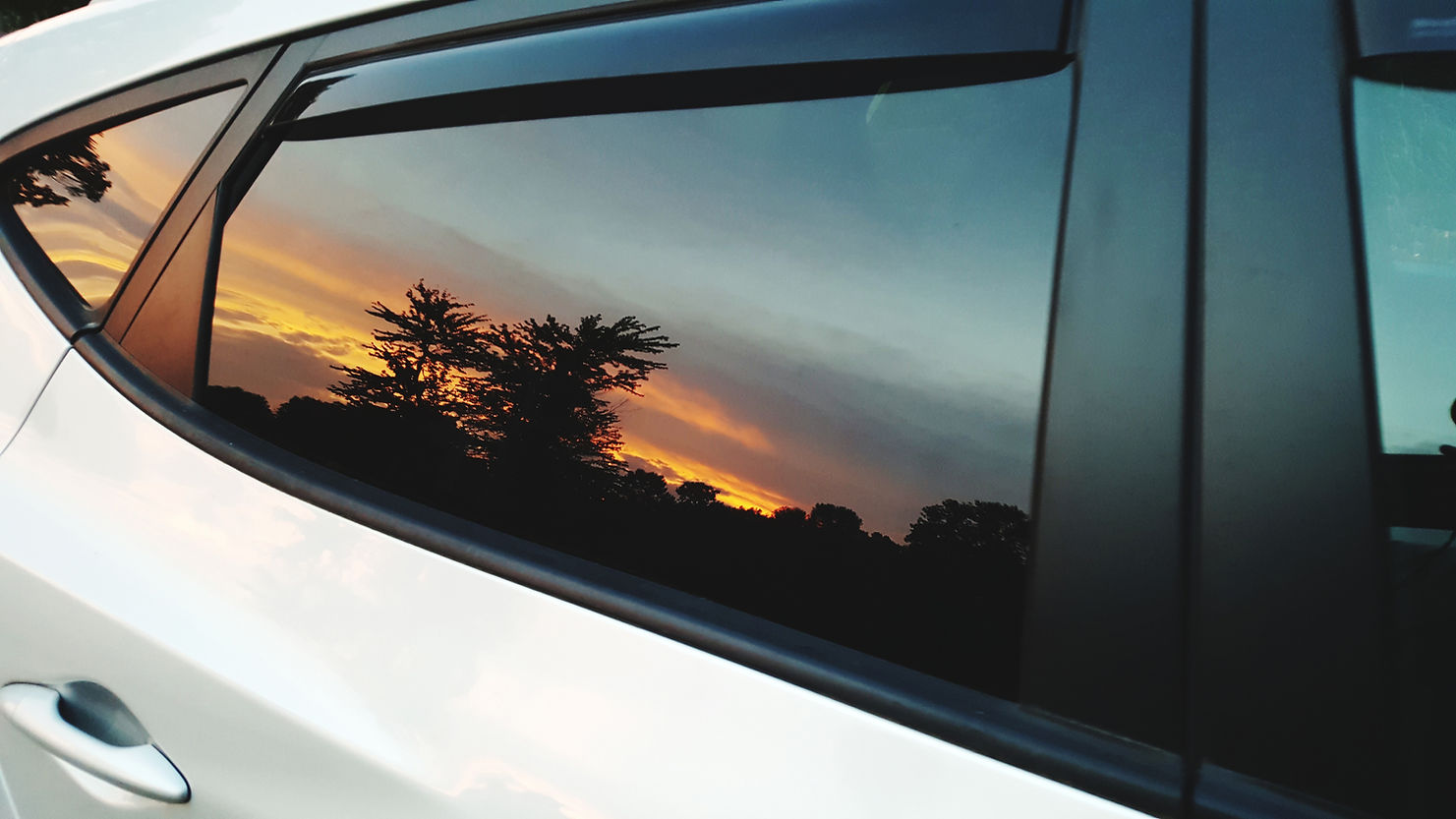 Sunset from a Car Window