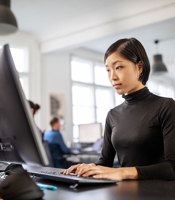 Typing at Desk