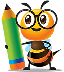 Cartoon Bee with Pencil