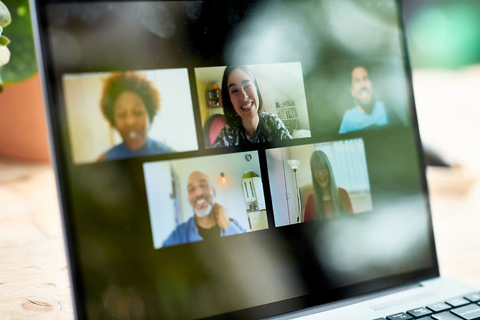 Pantalla de reunión virtual
