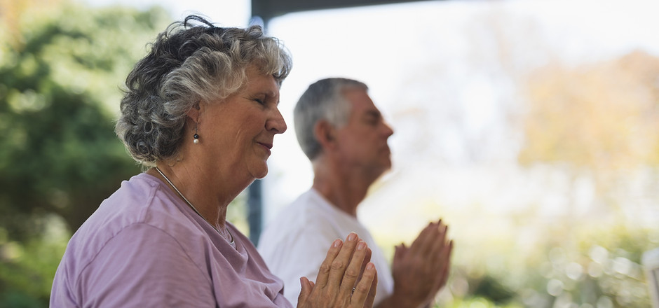 Senior Couple Meditating