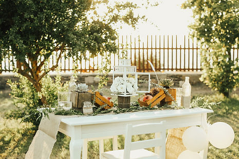 Rustic outdoor table setup