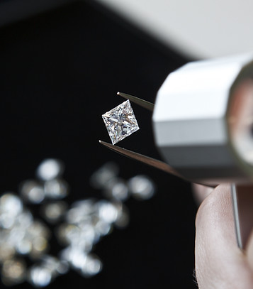 Inspecting Diamond Closeup