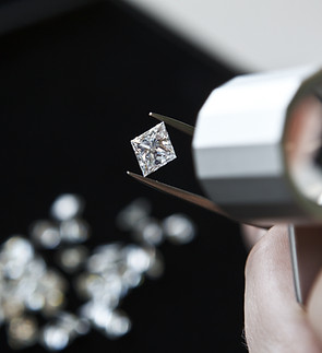 Inspecting Diamond Closeup