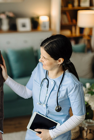 Caregiver Assisting Senior