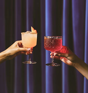 Colorful cocktail toast