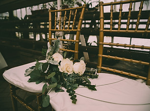 Wedding chair with bouquet