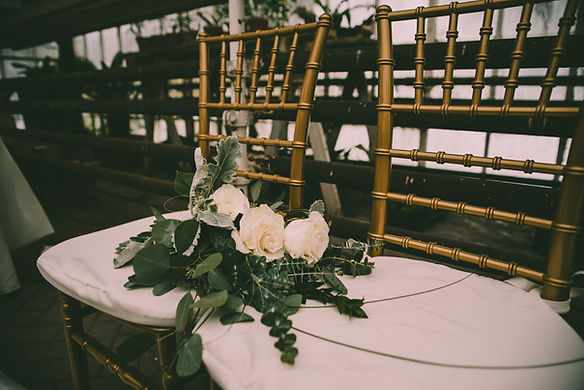Wedding chair with bouquet