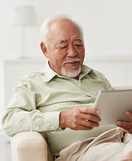 Man Using Tablet