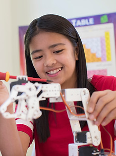 Girls Building Robot