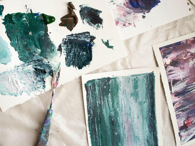 Papers with painted images