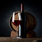 Wine Bottle and Barrel