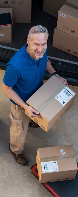 Cajas de entrega en un camión