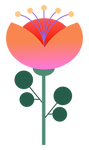 illustration de fleur rose et orange