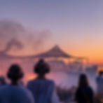 Fiesta al atardecer al aire libre