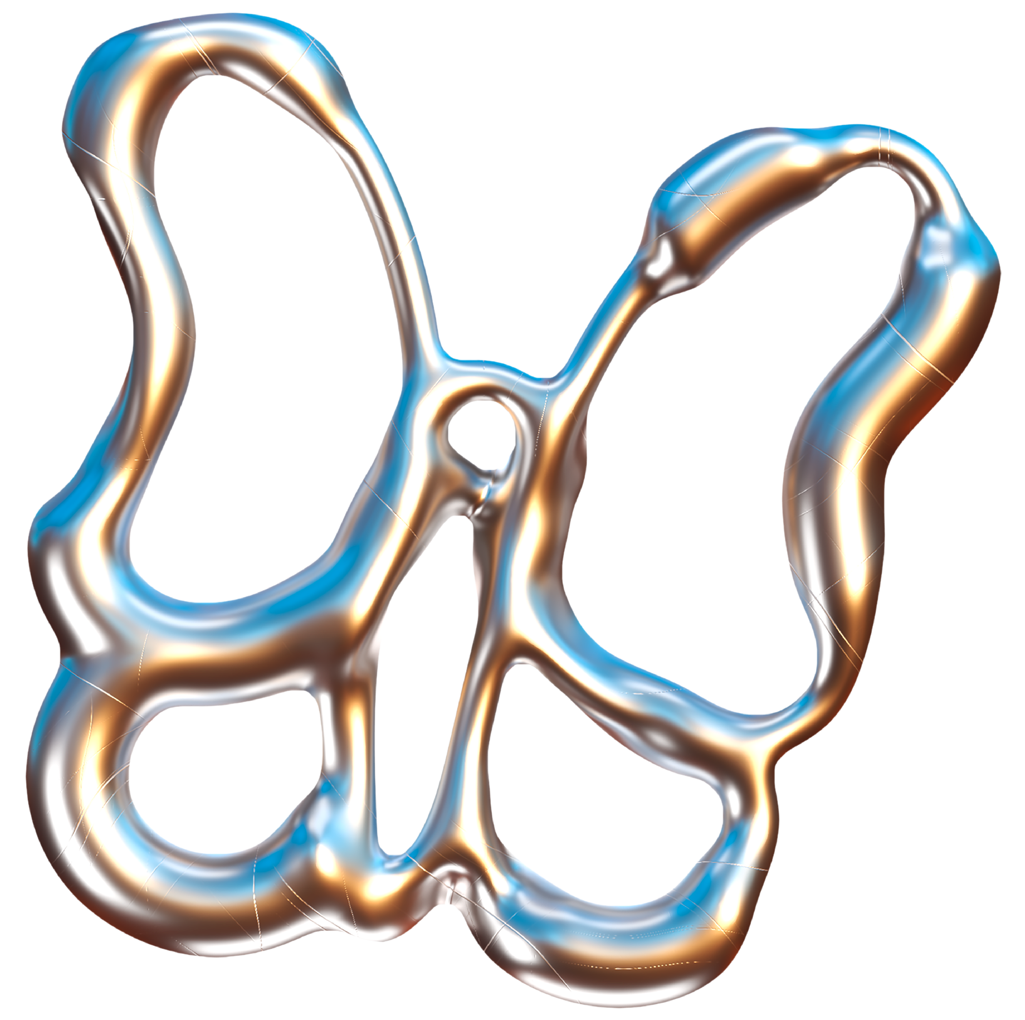 Metallic Butterfly Shape