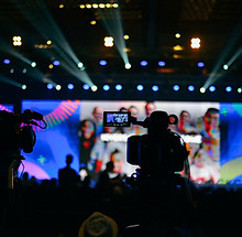 Filming an event in Vietnam