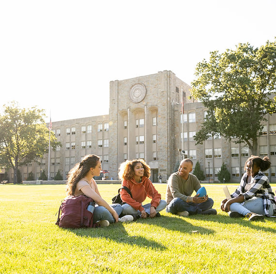 Students Sitting Outdoors