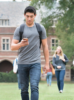 Student on Mobile Phone