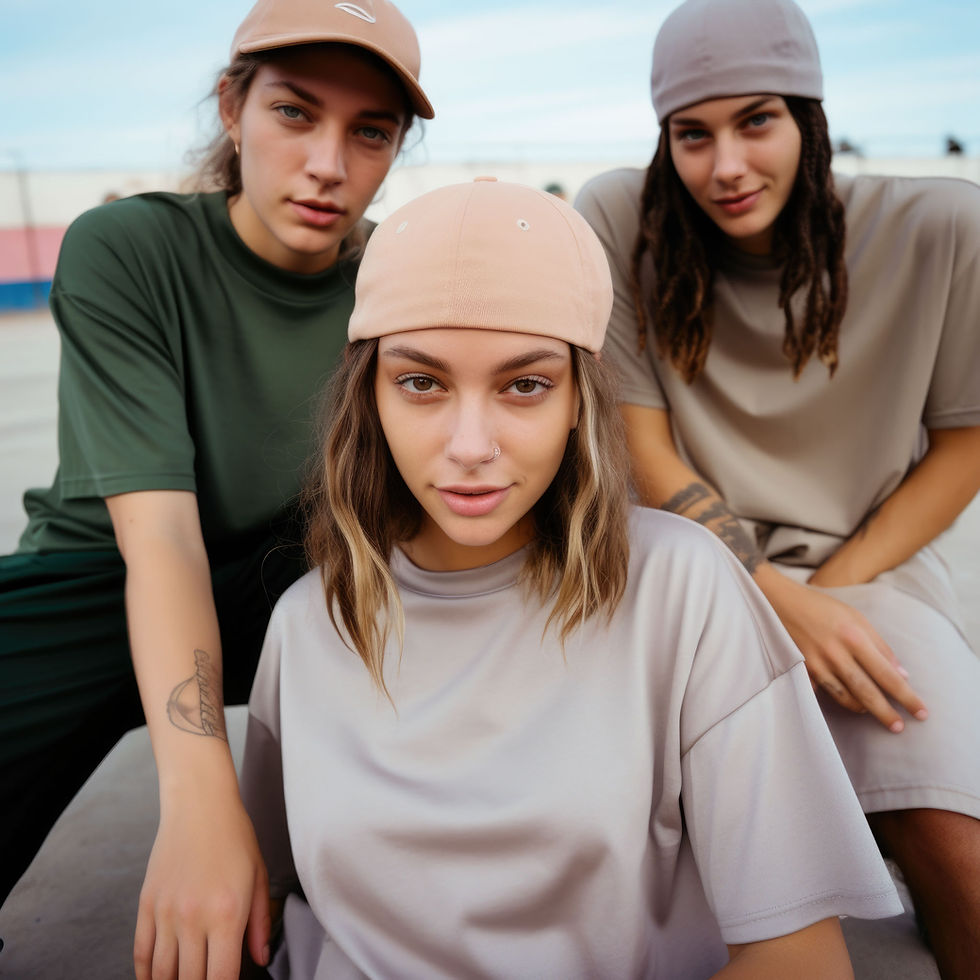 Three females on a casual streetwear 