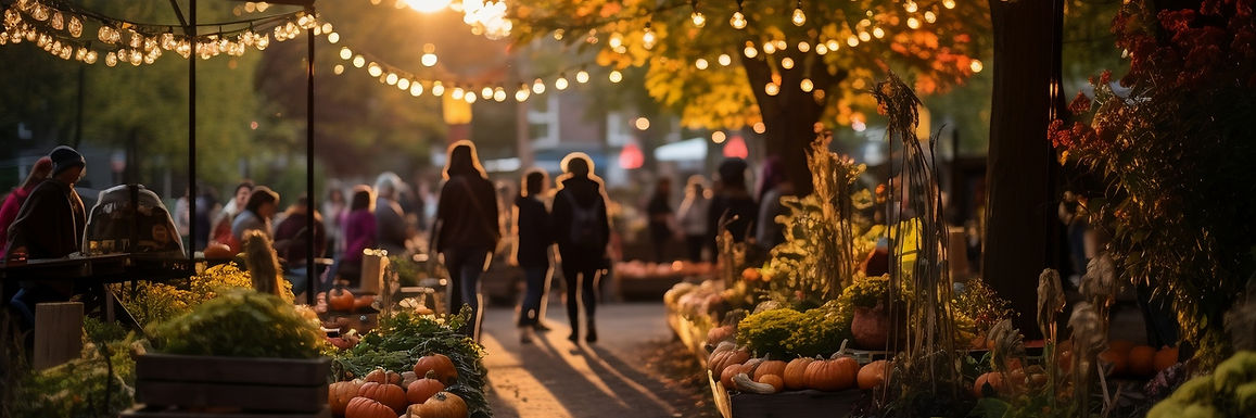 Outdoor marketplace for family and friends to gather, reflecting hospitality, community and natural family living