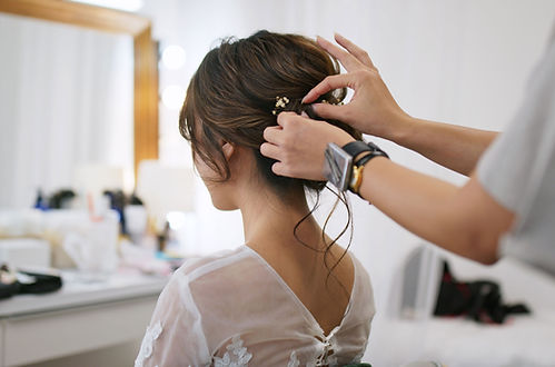 Stock image of an elegant up-styling, showcasing services at Flow with Jenny, Downtown Calgary.