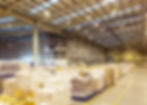 Pallets of boxes in warehouse