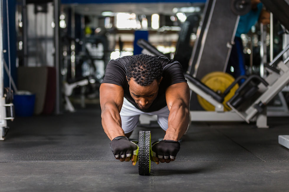 Man Exercising Wheel