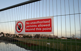 Sign, No Unauthorised Persons Permitted Beyond This Point