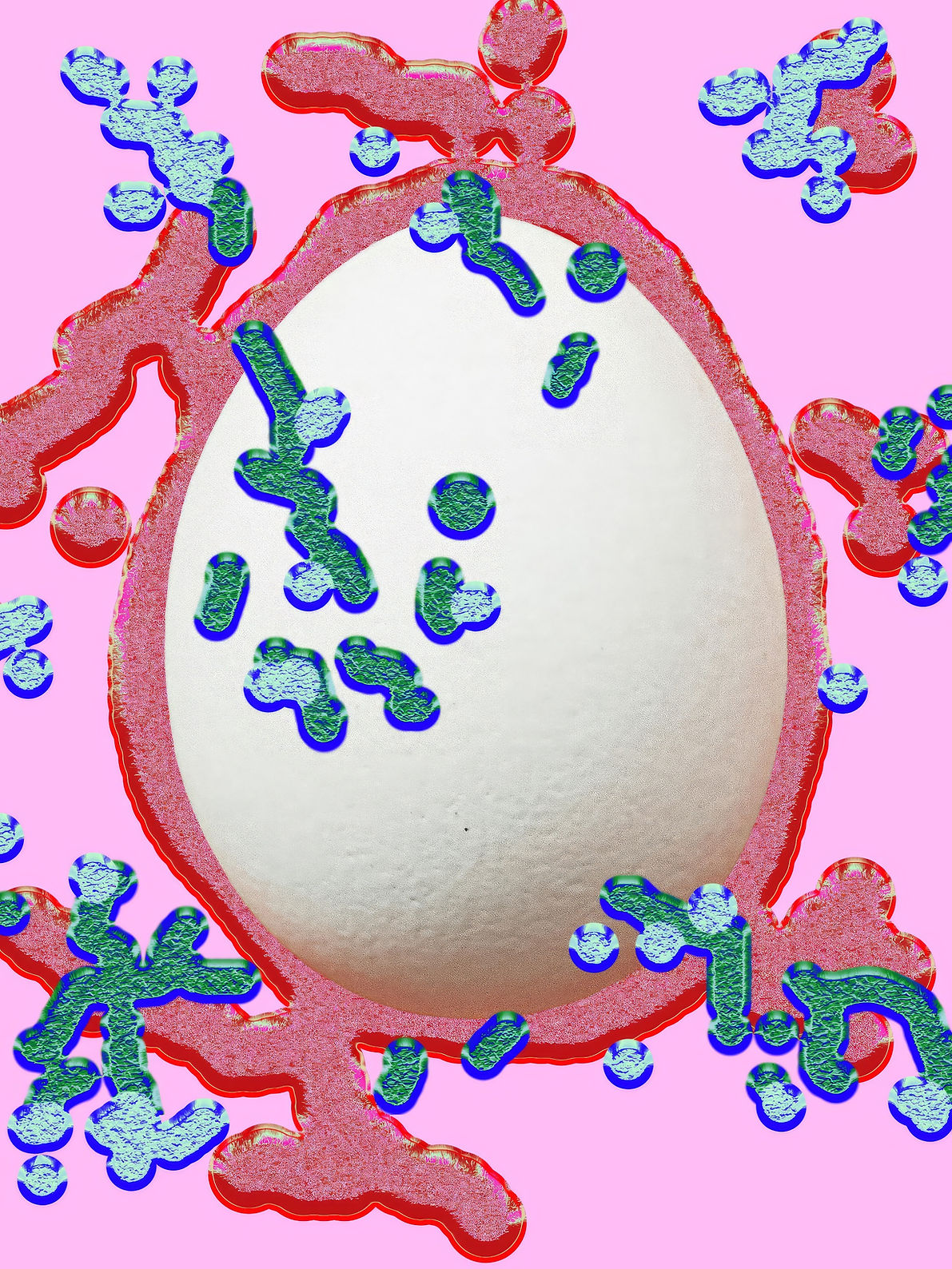 Ei mit abstrakten Bakterien