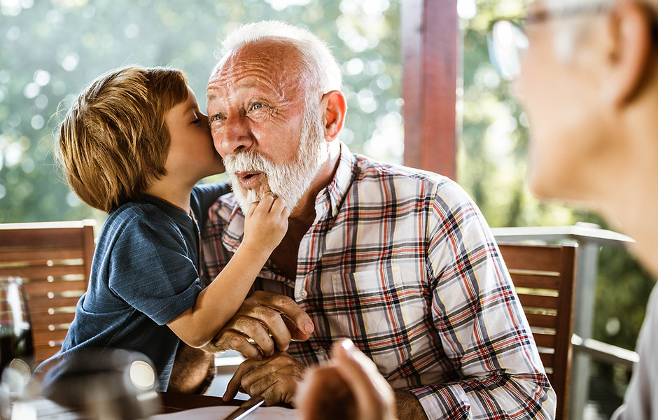 Whispering to Granddad
