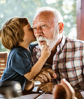 Grandchild Kissing Grandparent