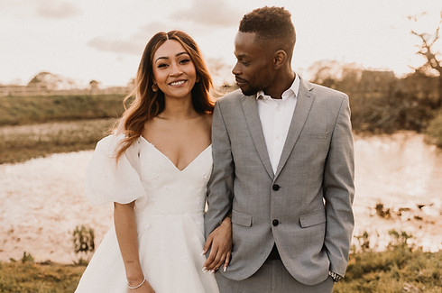 Couple in wedding attire