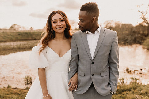 Couple in wedding attire
