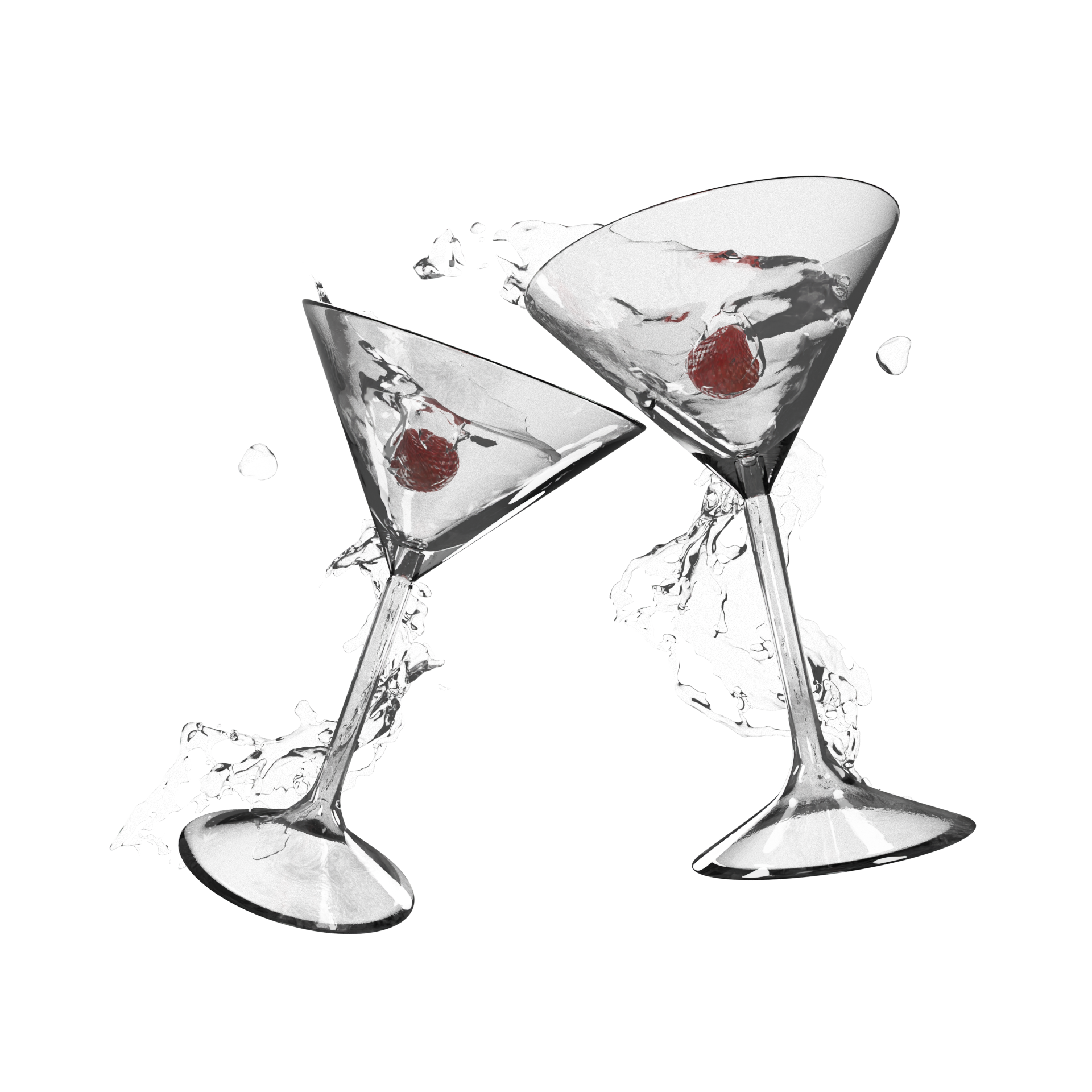 Splashed Martini Glasses