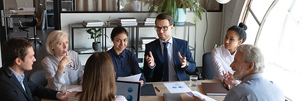 Business Meeting at Small Table