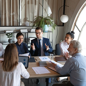 Business Meeting at Small Table