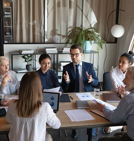 Business Meeting at Small Table