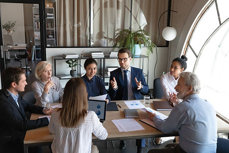 Business Meeting at Small Table