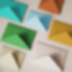 Colourful envelopes on desk