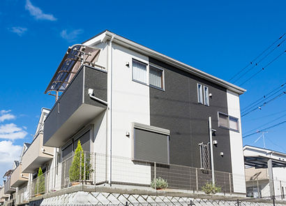 新しい町の家並み