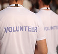 Back of a group of volunteers