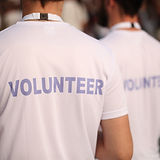 Back of a group of volunteers