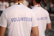 Back of a group of volunteers