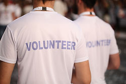 Back of a group of volunteers