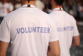 Back of a group of volunteers