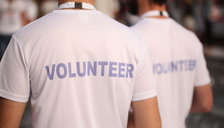 Back of a group of volunteers