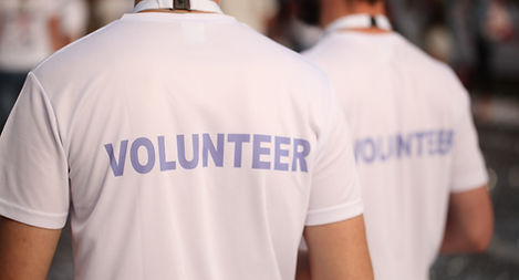 Back of a group of volunteers