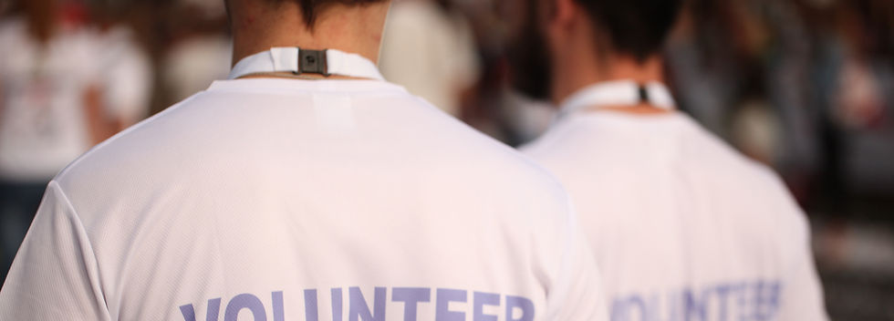 Back of a group of volunteers