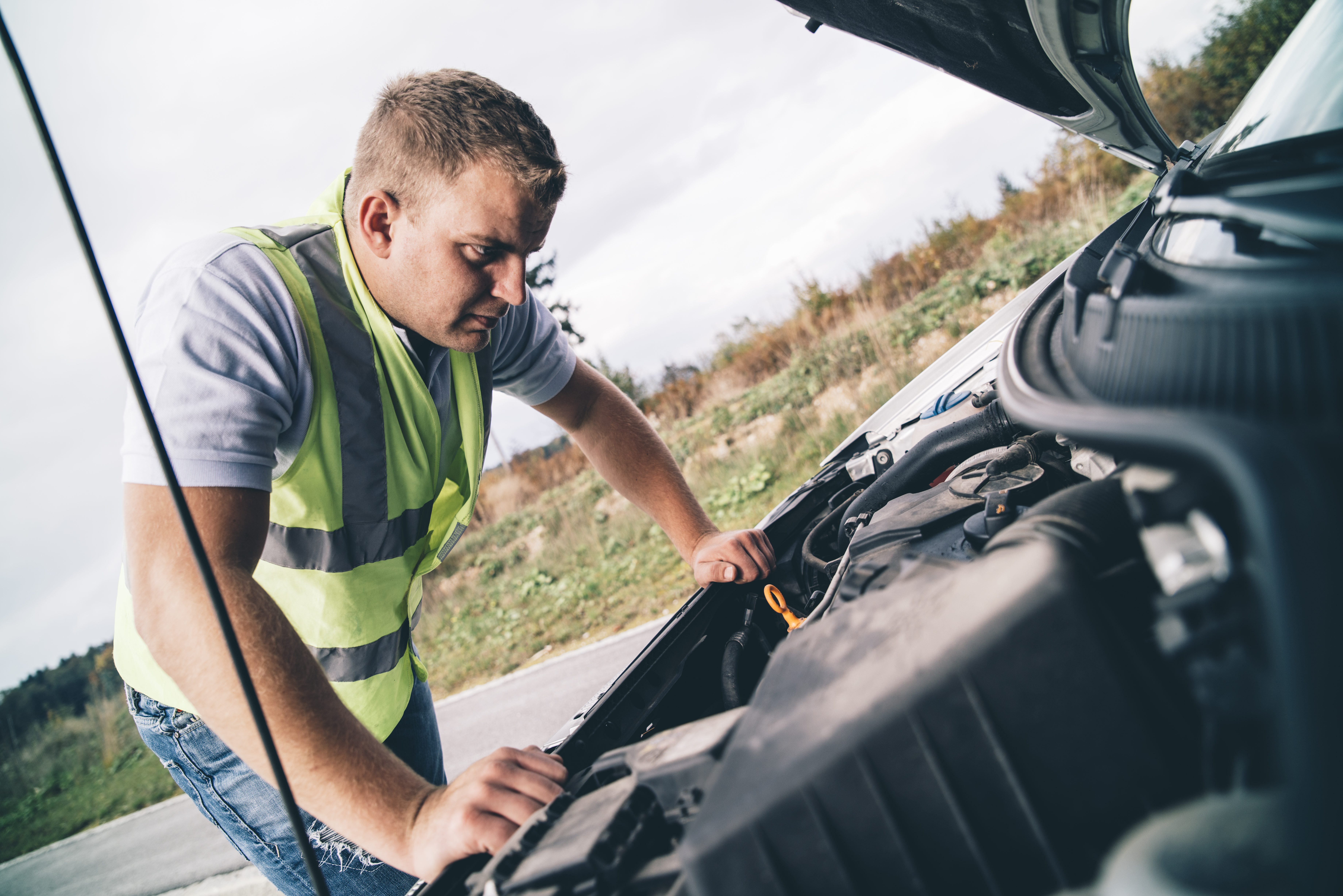 Dan working roadside